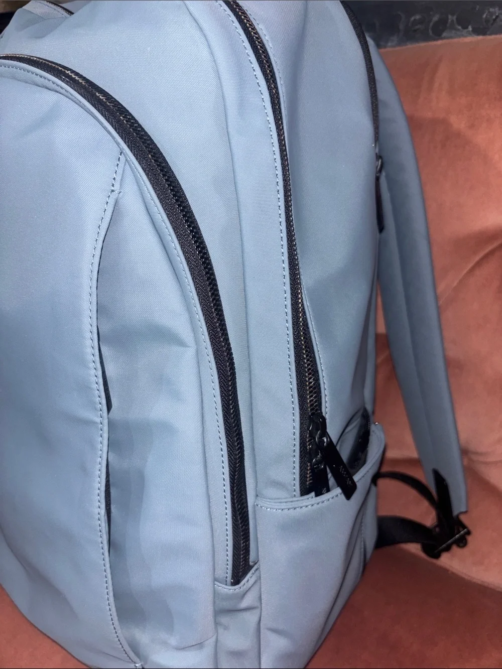 AWAY smoke blue backpack overnight multi pocket travel bag carry on vacation